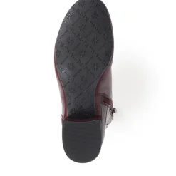 Leather Ankle Boots - Burgundy