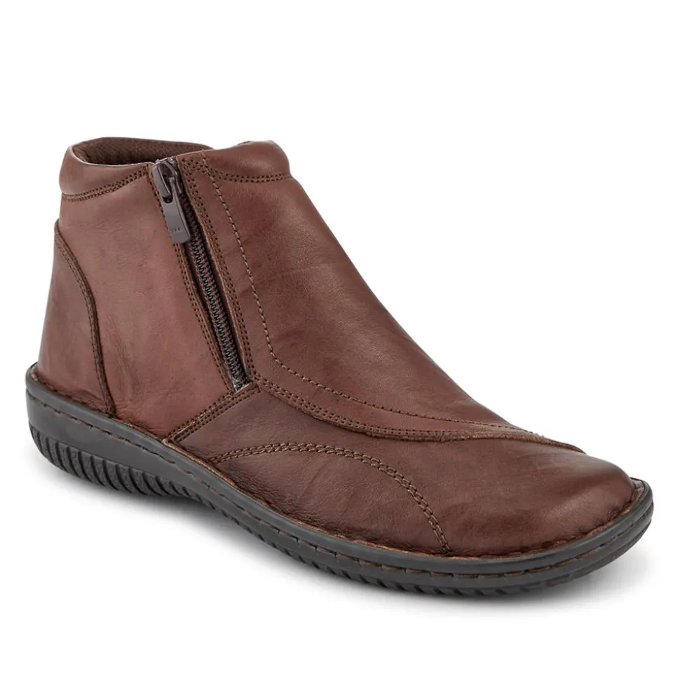 Leather Ankle Boots - Chocolate