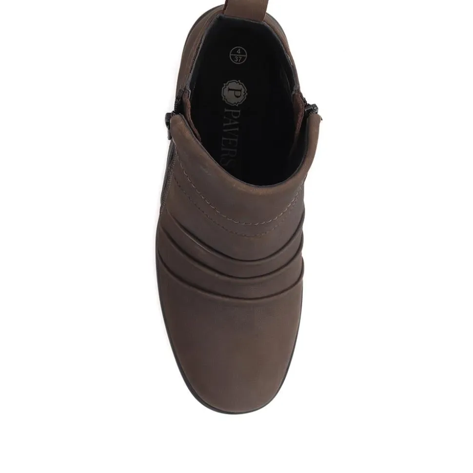 Leather Ankle Boots - Grey