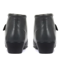 Leather Ankle Boots - Grey