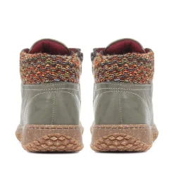 Leather Ankle Boots - Olive