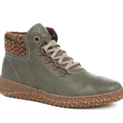 Leather Ankle Boots - Olive