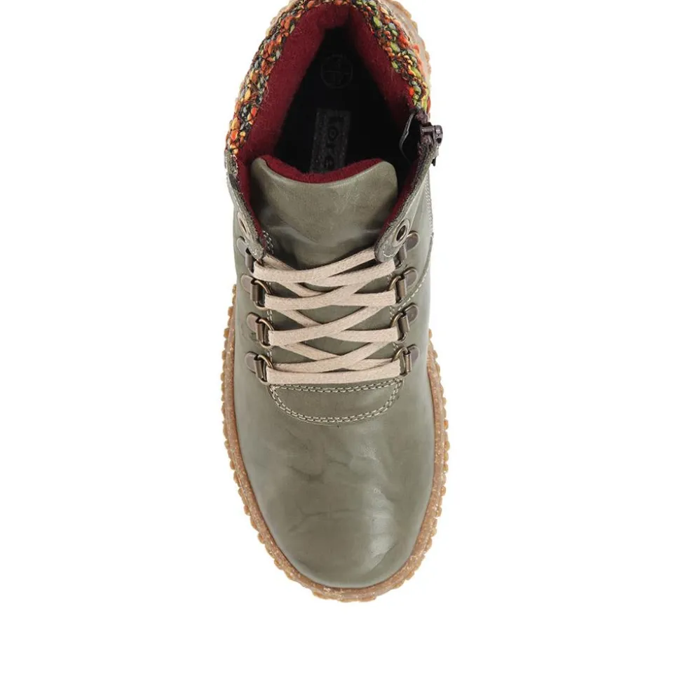 Leather Ankle Boots - Olive