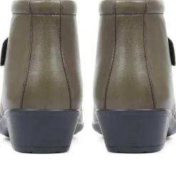 Leather Ankle Boots - Olive