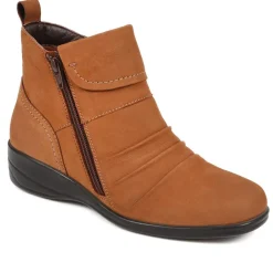 Leather Ankle Boots - Tan