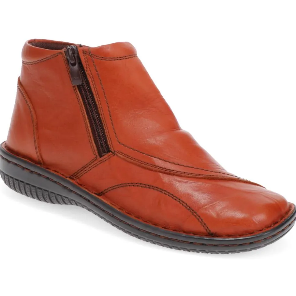 Leather Ankle Boots - Tan