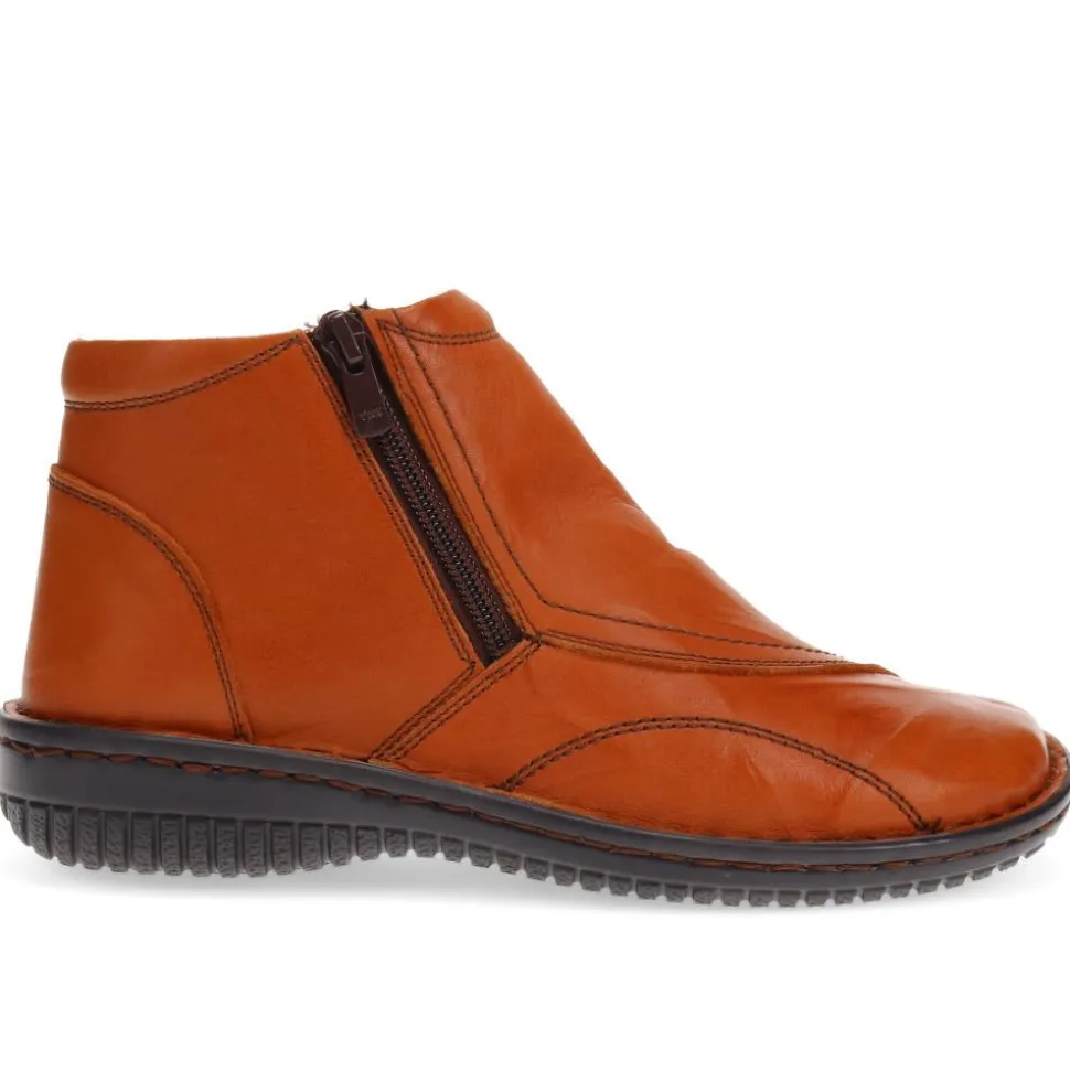 Leather Ankle Boots - Tan