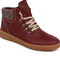 Leather Ankle Boots - Wine