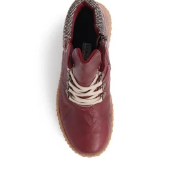 Leather Ankle Boots - Wine