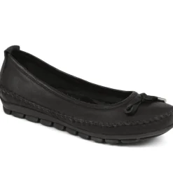 Leather Ballet Pumps - Black