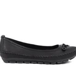Leather Ballet Pumps - Black