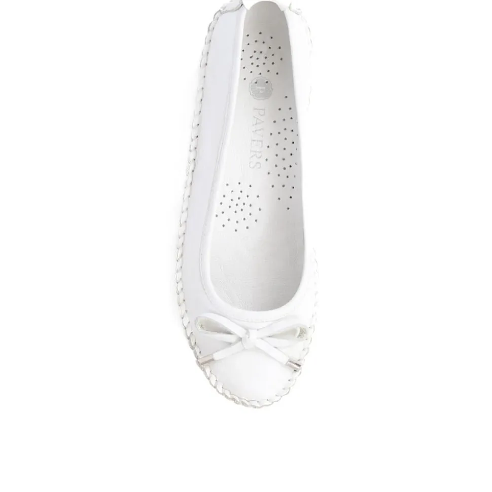 Leather Ballet Pumps - White