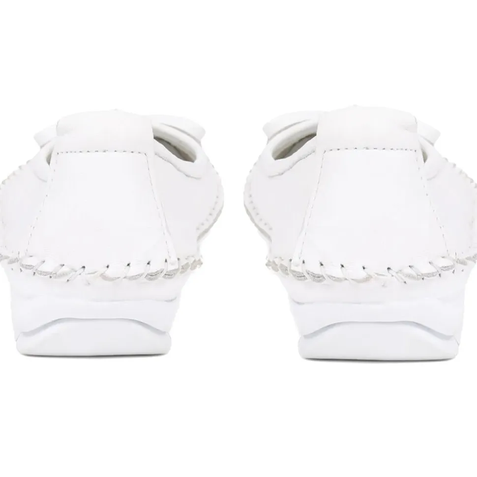 Leather Ballet Pumps - White