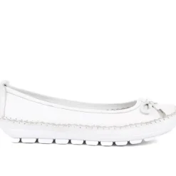 Leather Ballet Pumps - White