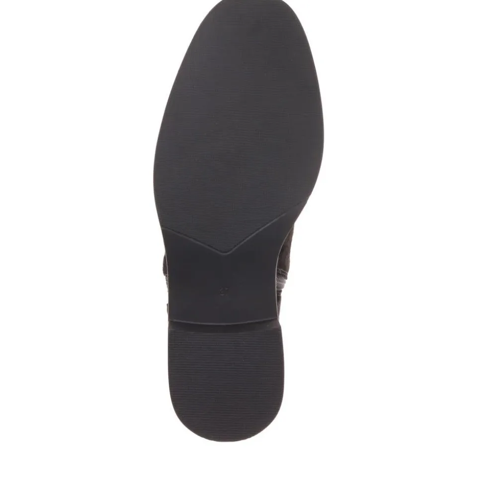 Leather Block-Heeled Ankle Boots - Black