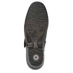 Leather Block-Heeled Mary Janes - Black
