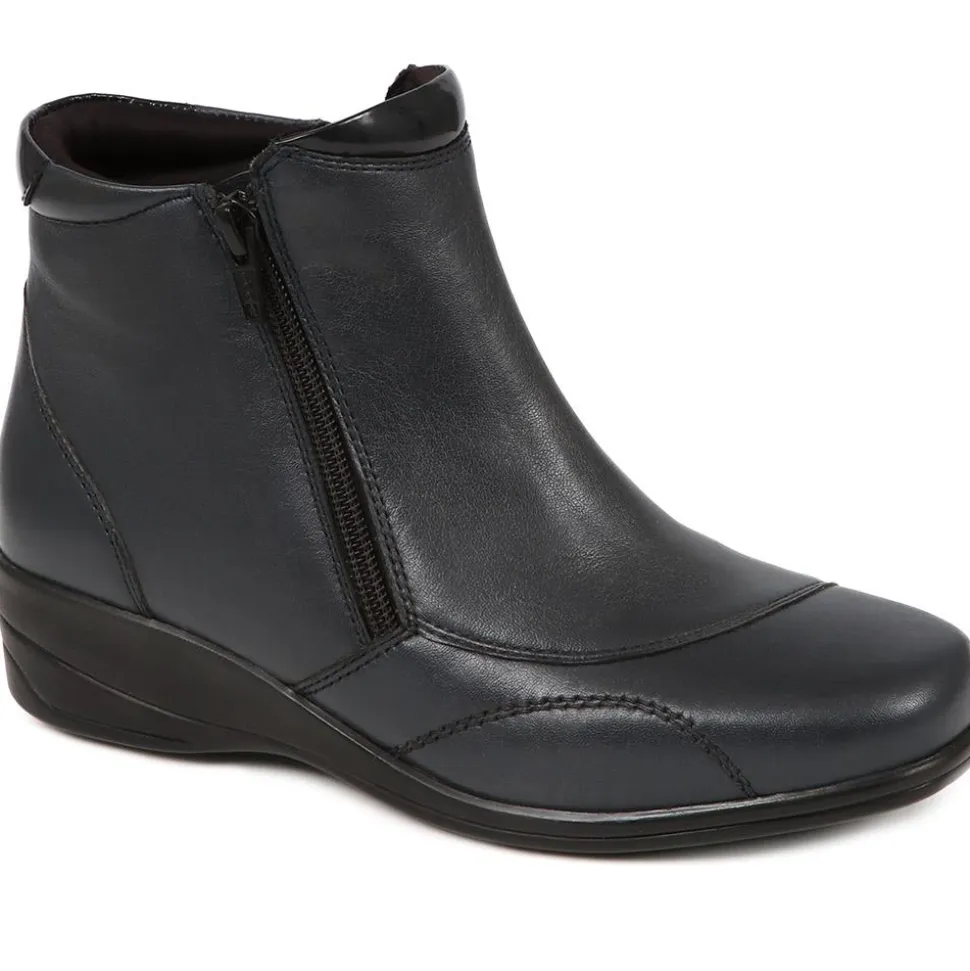Leather Boots - Navy