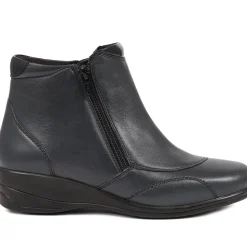 Leather Boots - Navy