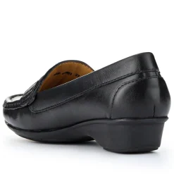 Leather Breathable Loafers - Black