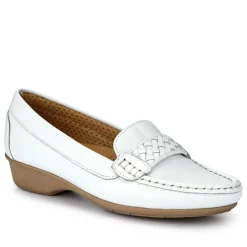 Leather Breathable Loafers - White