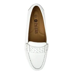 Leather Breathable Loafers - White