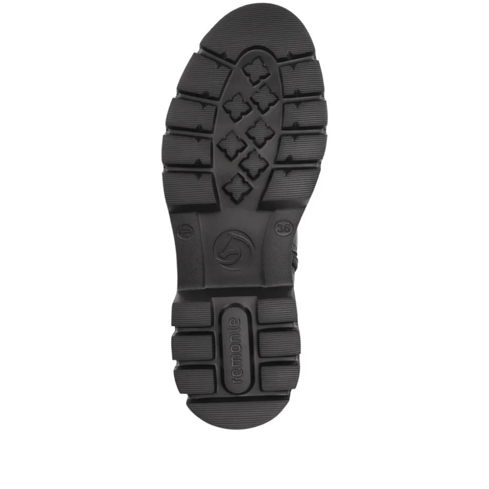 Leather Buckle-Detailed Ankle Boots - Black