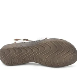 Leather Buckle Fasten Casual Sandals - White