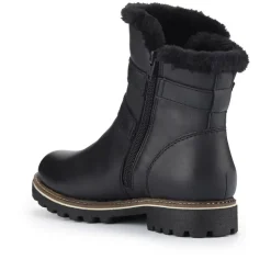 Leather Buckle-Fastening Ankle Boots - Black