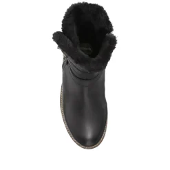 Leather Buckle-Fastening Ankle Boots - Black