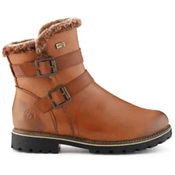 Leather Buckle-Fastening Ankle Boots - Tan