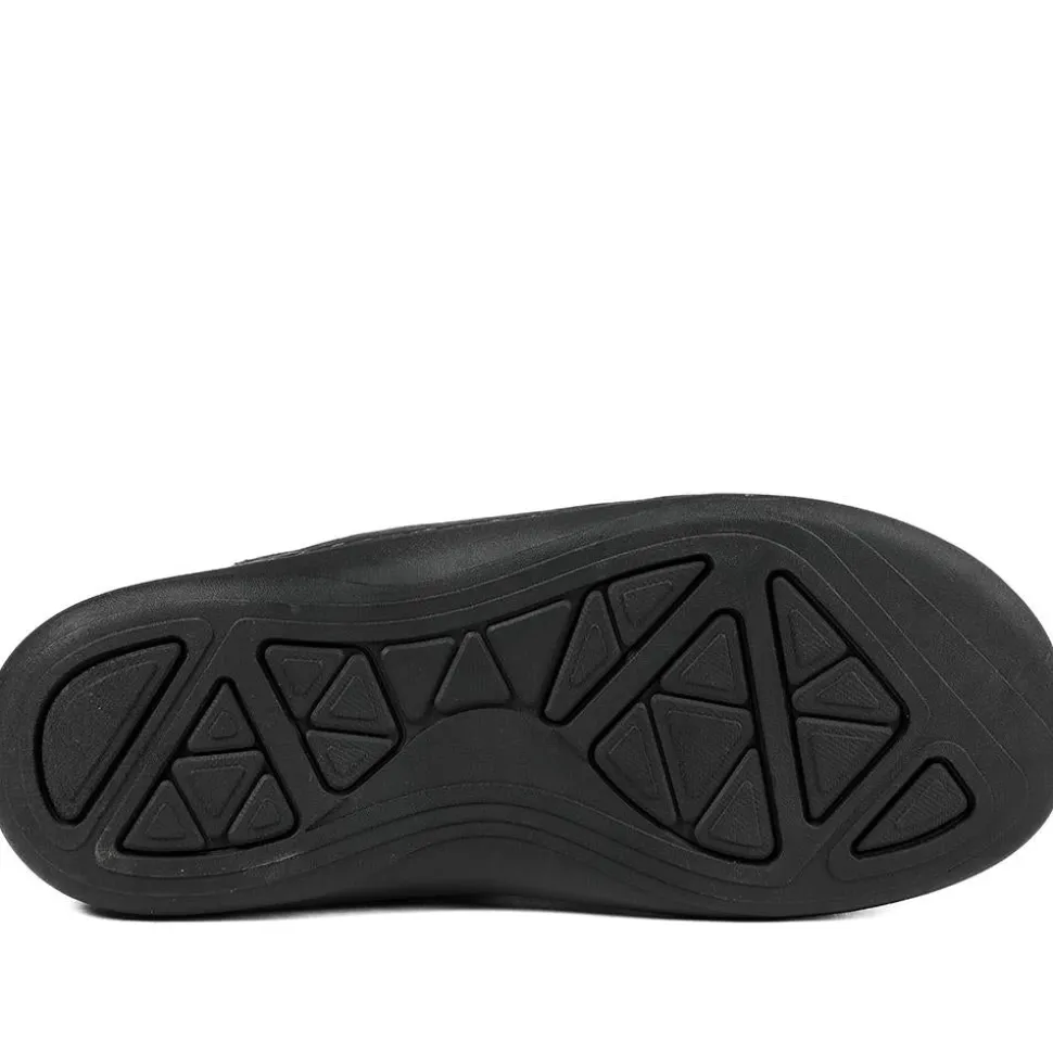 Leather Buckle Fastening Sandals - Black