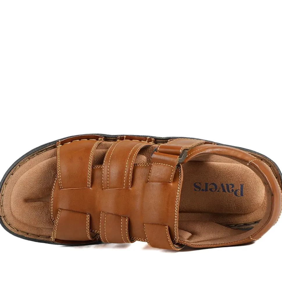 Leather Buckle Fastening Sandals - Tan