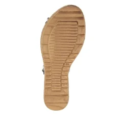 Leather Buckle-Fastening Wedge Sandals - White