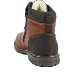 Leather Casual Lace-Up Boots - Tan