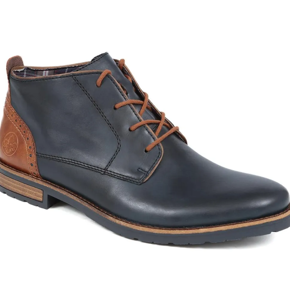 Leather Chukka Boots - Navy