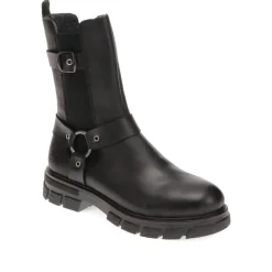 Leather Chunky Ankle Boots - Black