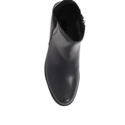 Leather Cleated Sole Chelsea Boots - Black