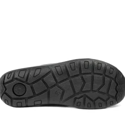 Leather Cross Strap Slip On Sandals - Navy