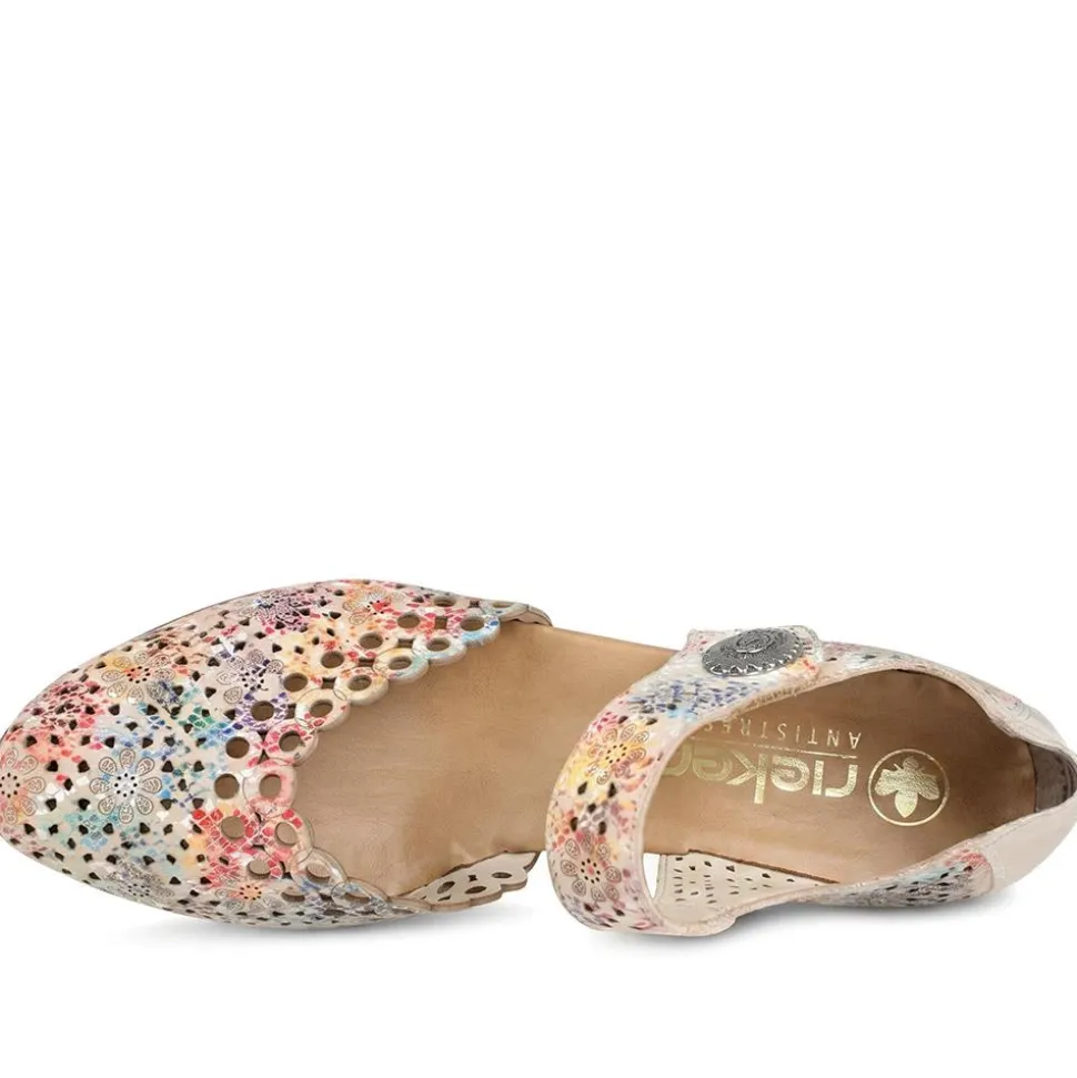 Leather Cuban-Heeled Mary Janes - Multi