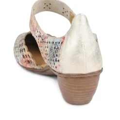Leather Cuban-Heeled Mary Janes - Multi