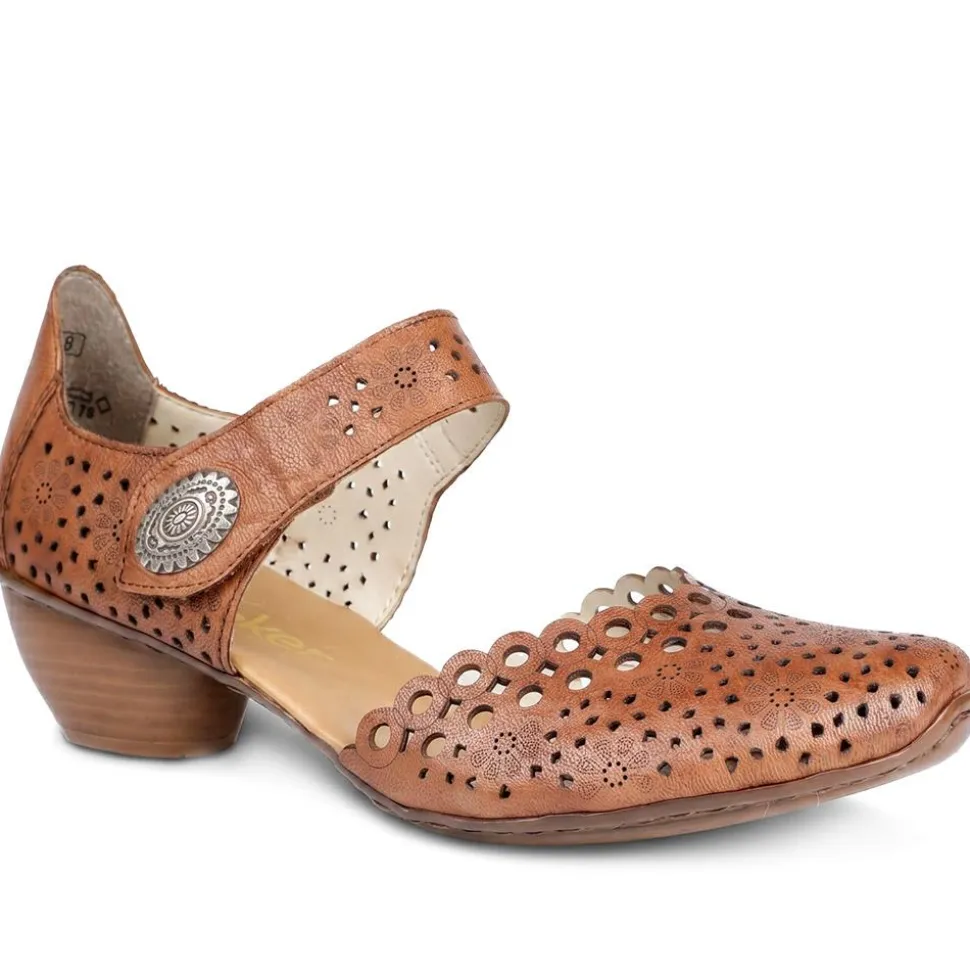 Leather Cuban-Heeled Mary Janes - Tan