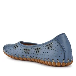 Leather Cushioned Pumps - Denim