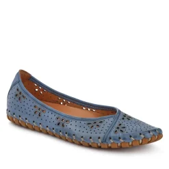 Leather Cushioned Pumps - Denim