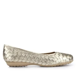 Leather Cushioned Pumps - Gold