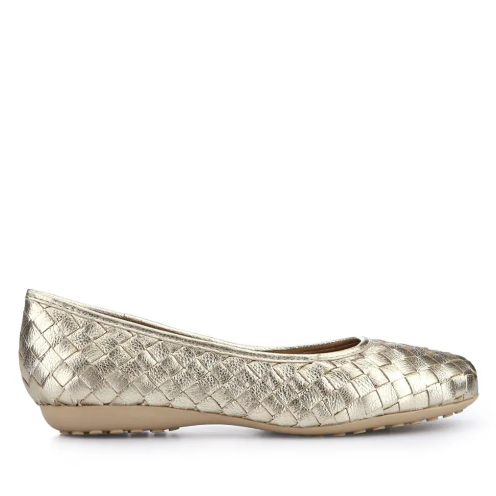 Leather Cushioned Pumps - Gold