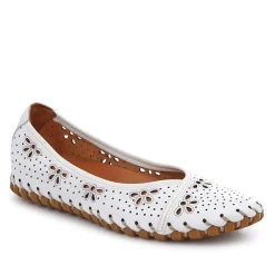Leather Cushioned Pumps - White