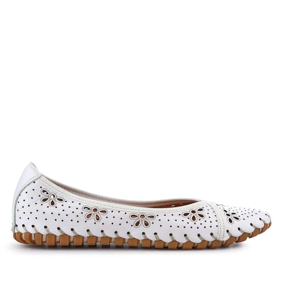Leather Cushioned Pumps - White