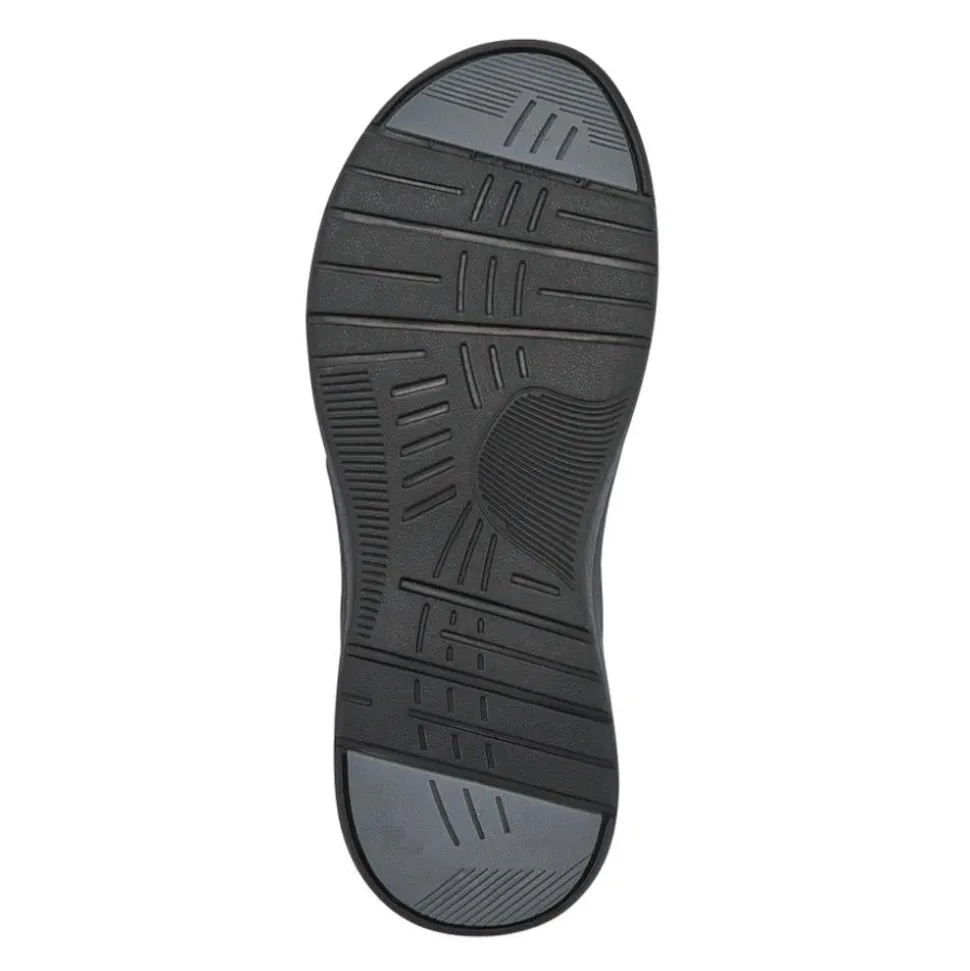 Leather Cushioned Toe Post Sandals - Black