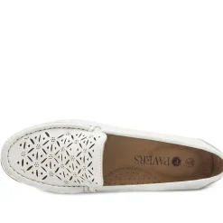 Leather Cut Out Detail Moccasin - White