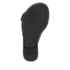 Leather Dual-Fastening Mules - Black